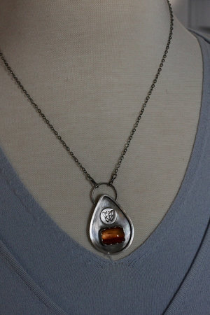 Sterling Silver and Carnelian Butterfly Necklace