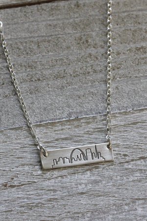 St. Louis Skyline Necklace, Bar Necklace in Sterling Silver