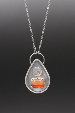 Sterling Silver and Carnelian Butterfly Necklace