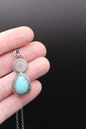 Amazonite and Sand Dollar Sterling Silver Necklace
