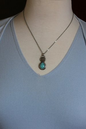 Amazonite and Sand Dollar Sterling Silver Necklace