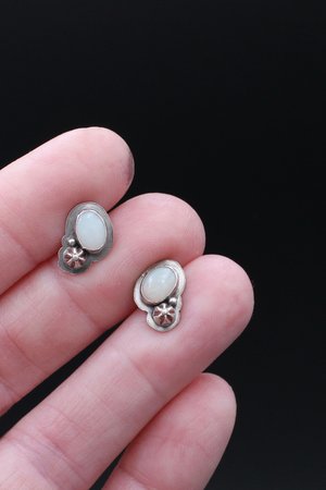 Opal and Sterling Silver Stud Earrings