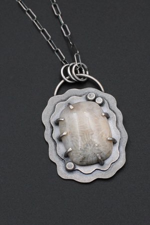 Fossil Coral and Sterling Silver Necklace