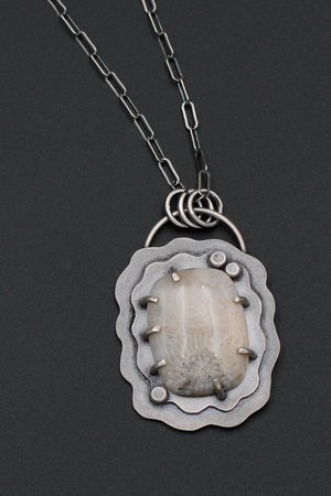 Fossil Coral and Sterling Silver Necklace