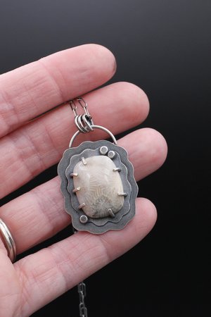 Fossil Coral and Sterling Silver Necklace