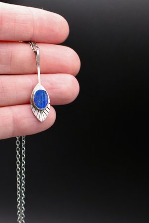 Australian Opal and Sterling Silver Leaf Necklace