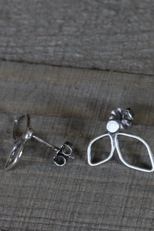 Sterling Silver Leaf Stud Earrings