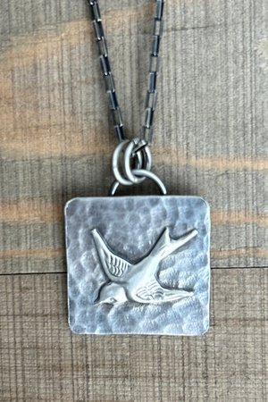 Oxidized Sterling Silver Bird Necklace