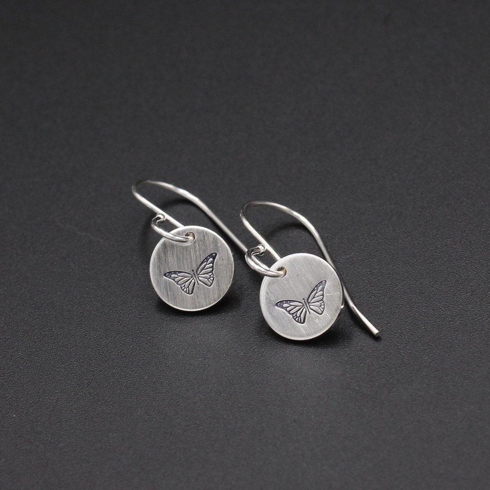 Tiny Sterling Silver Butterfly Earrings