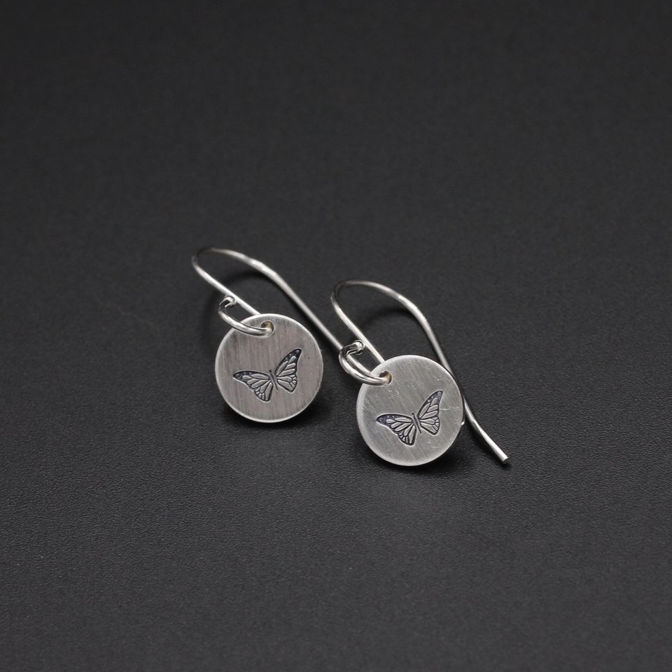 Tiny Sterling Silver Butterfly Earrings