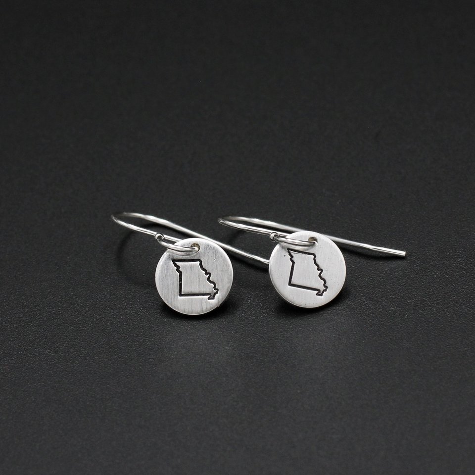 Tiny Sterling Silver Missouri Earrings