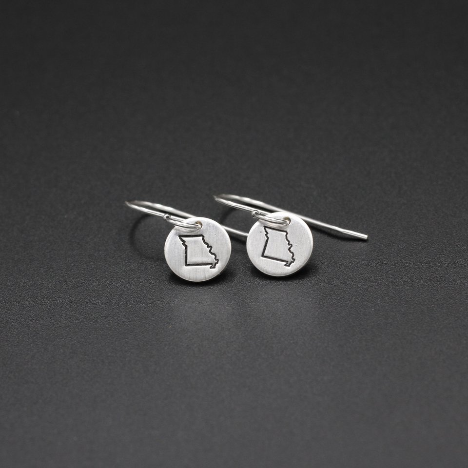 Tiny Sterling Silver Missouri Earrings