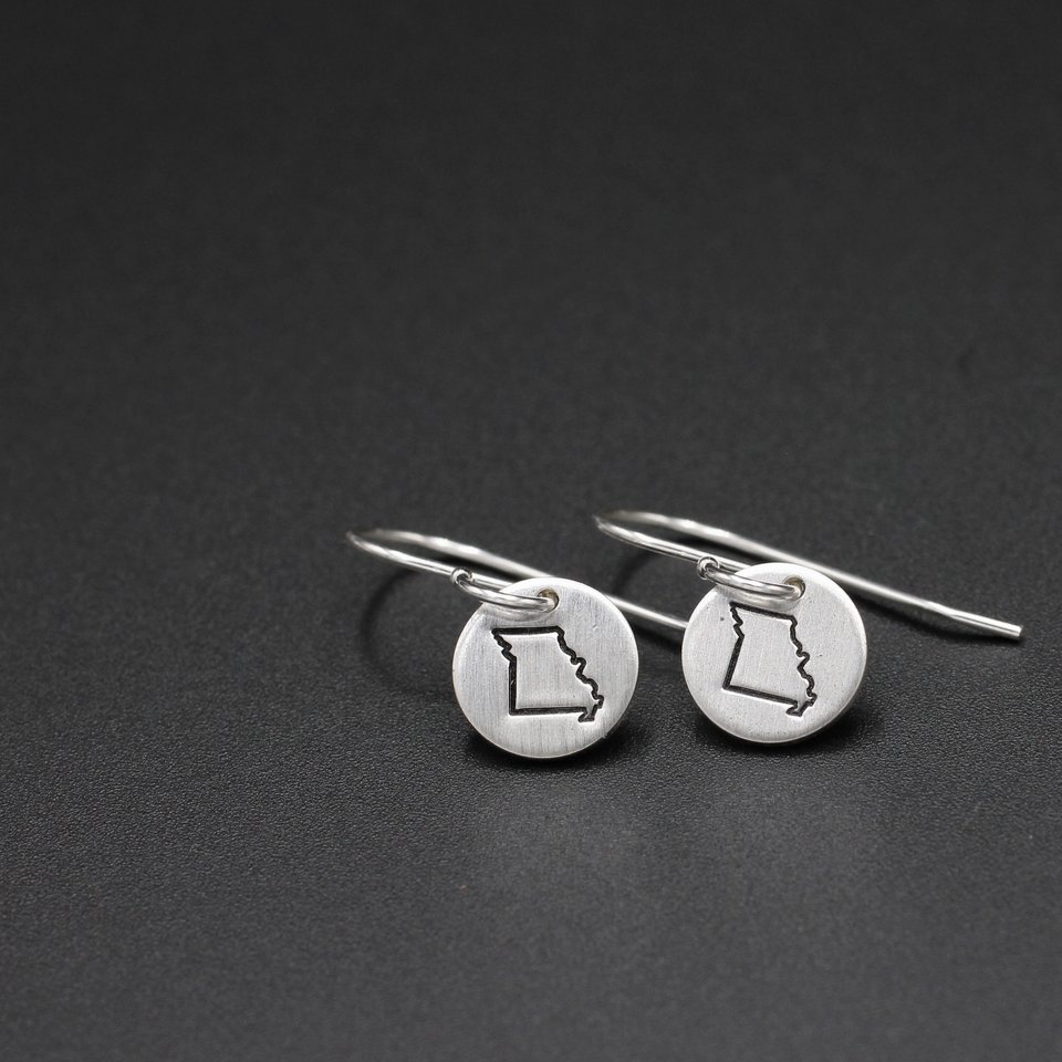 Tiny Sterling Silver Missouri Earrings