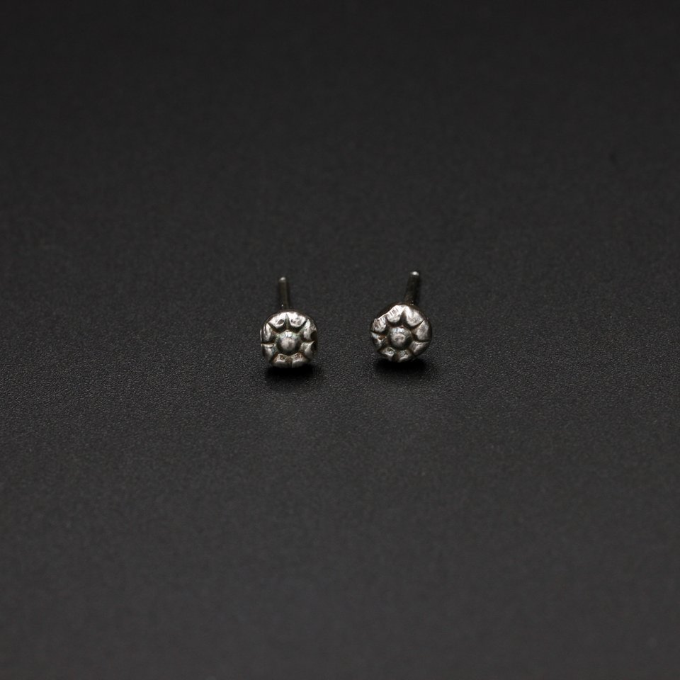 Tiny Sterling Silver Flower Stud Earrings