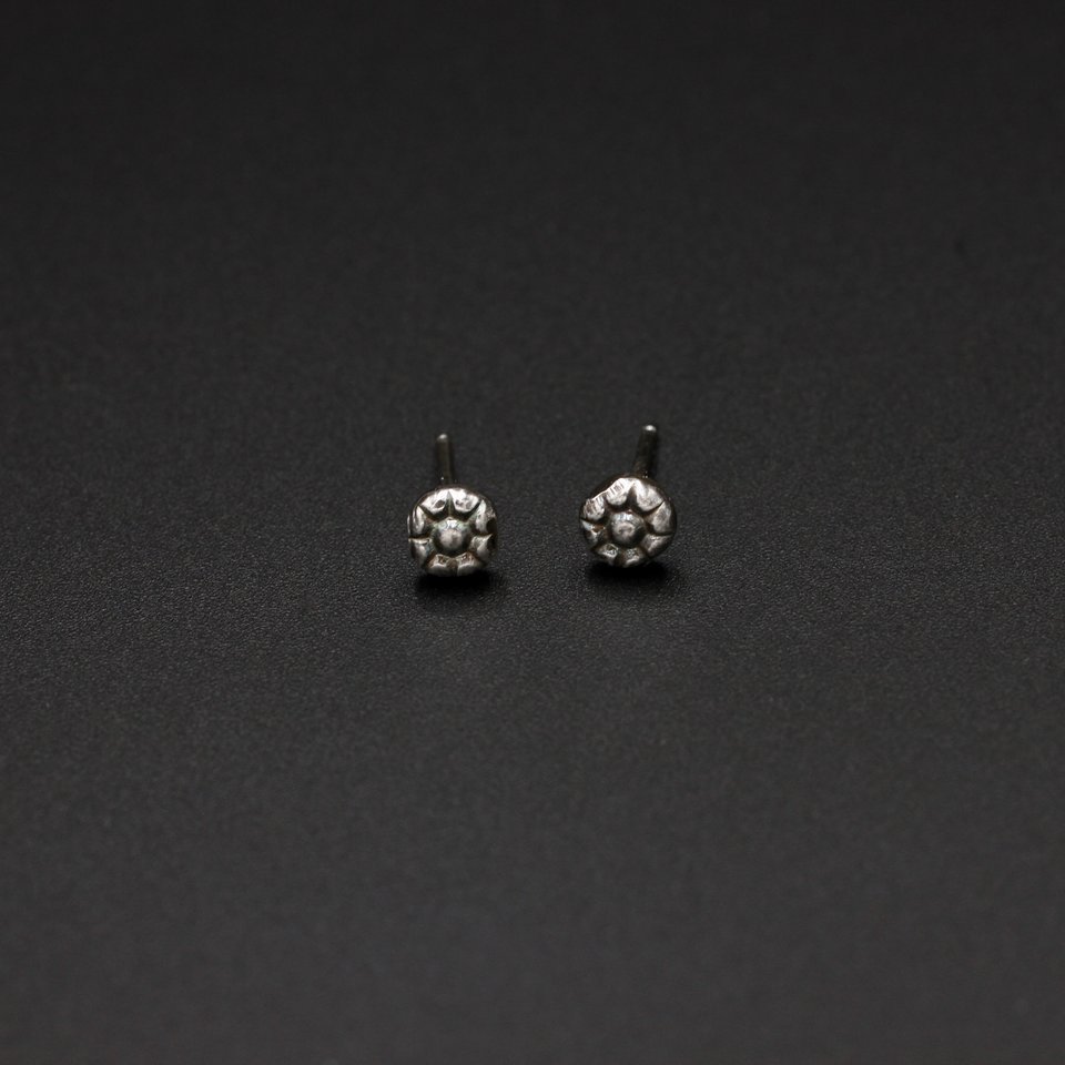 Tiny Sterling Silver Flower Stud Earrings