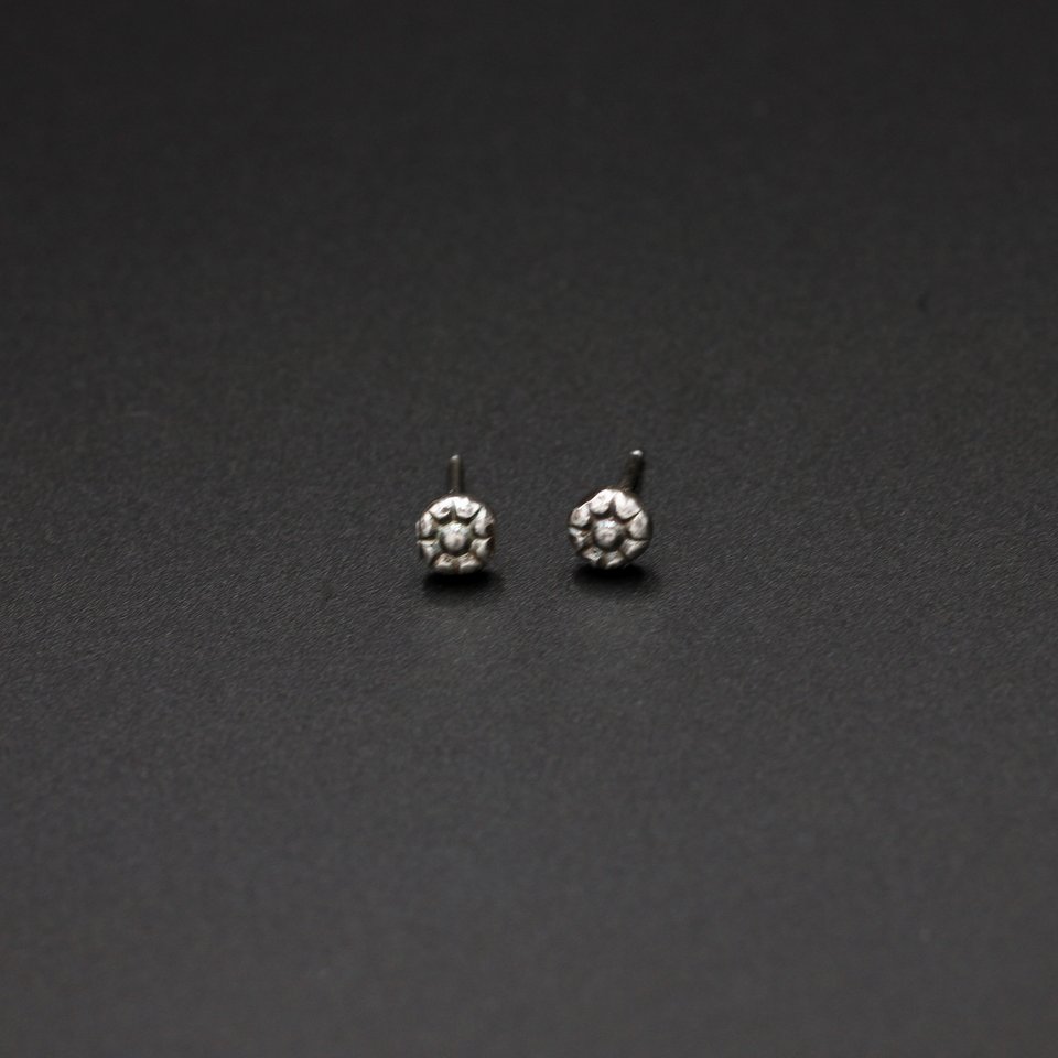 Tiny Sterling Silver Flower Stud Earrings