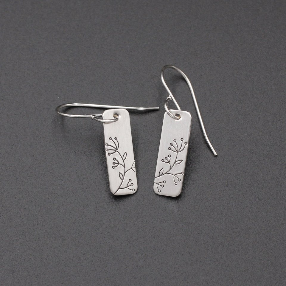 Queen Anne's Lace Flower Earrings in Sterling Silver
