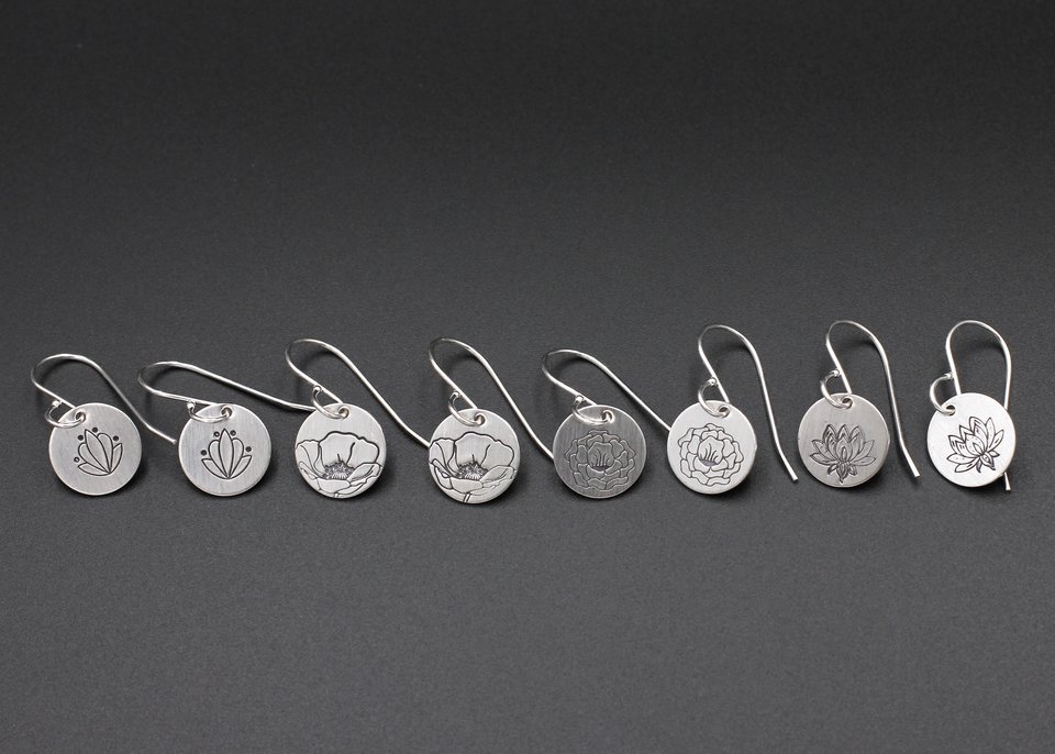 Small Sterling Silver Flower Earrings