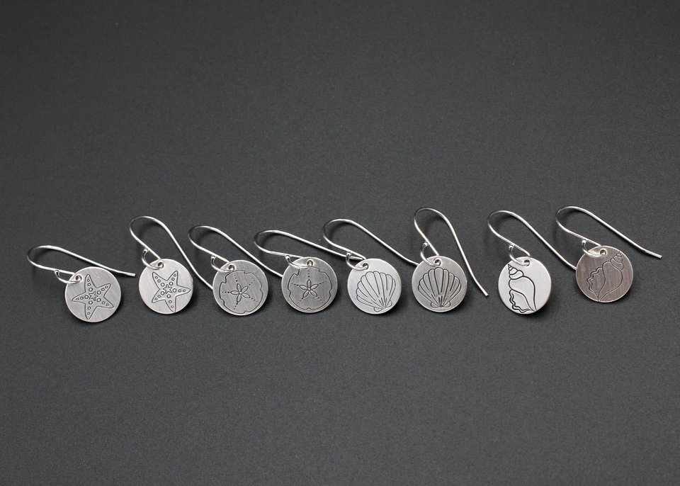 Small Sterling Silver Shell Earrings