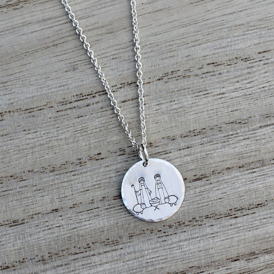 Sterling Silver Nativity Necklace