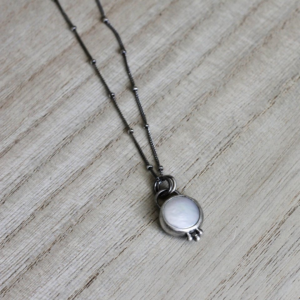 Delicate Coin Pearl and Sterling Silver Necklace