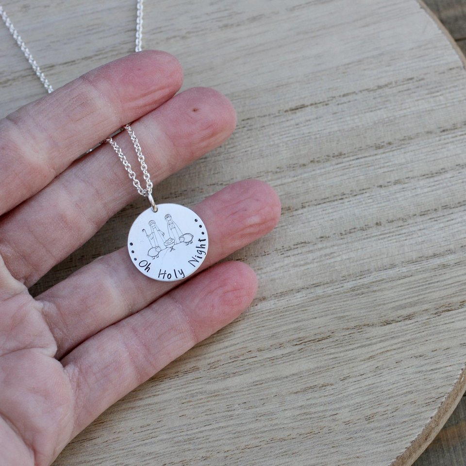 Oh Holy Night Nativity Necklace in Sterling Silver
