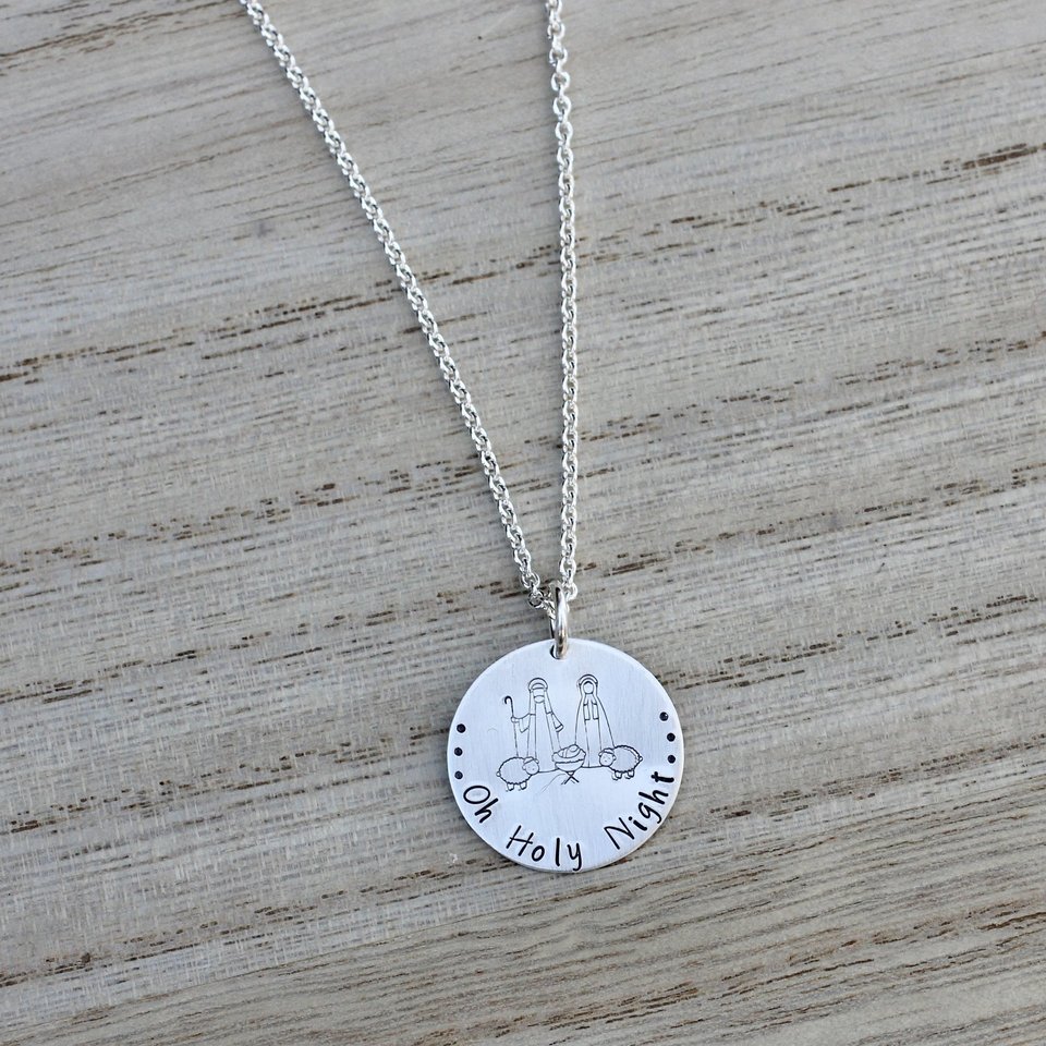 Oh Holy Night Nativity Necklace in Sterling Silver