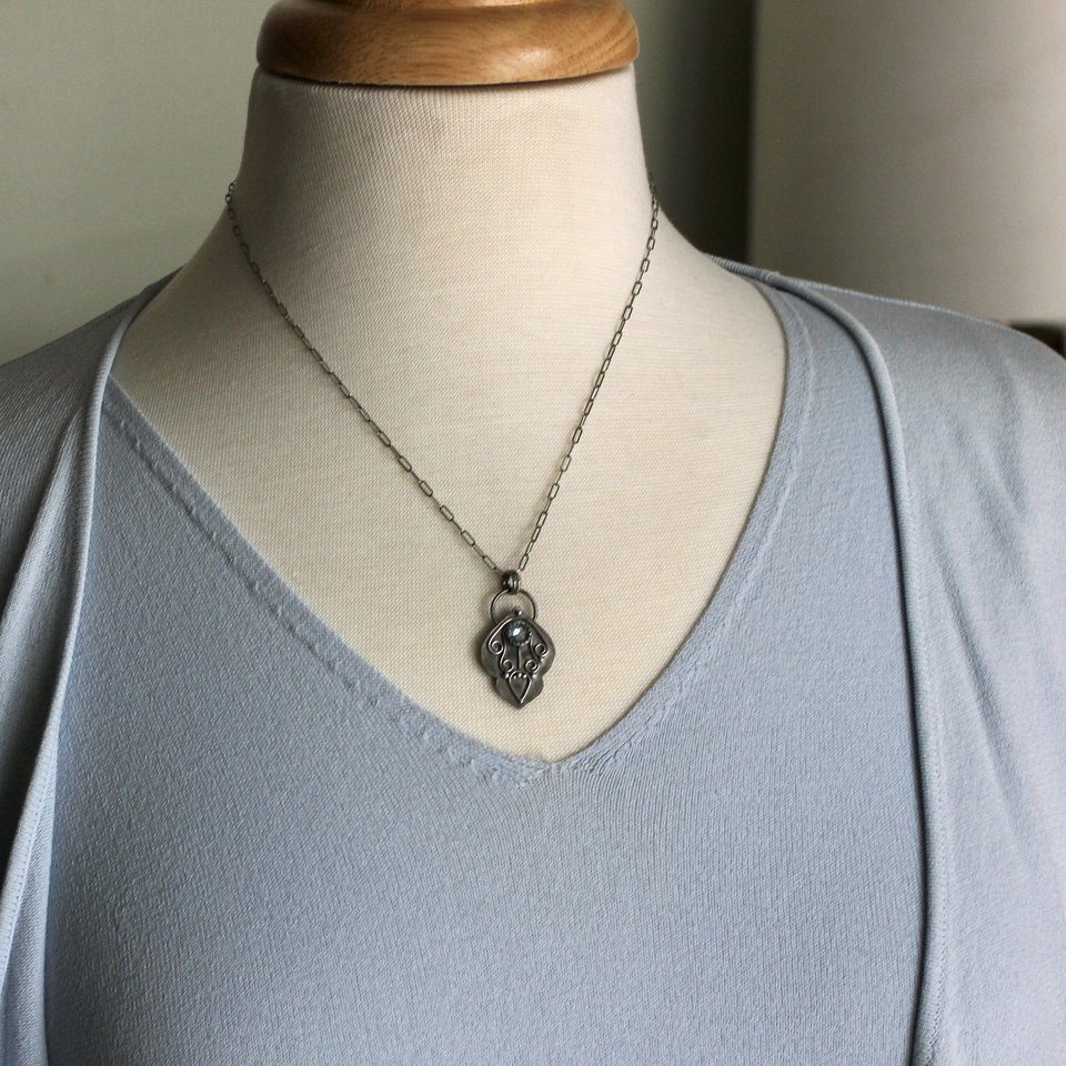 Ice Blue Kyanite and Sterling Silver Necklace