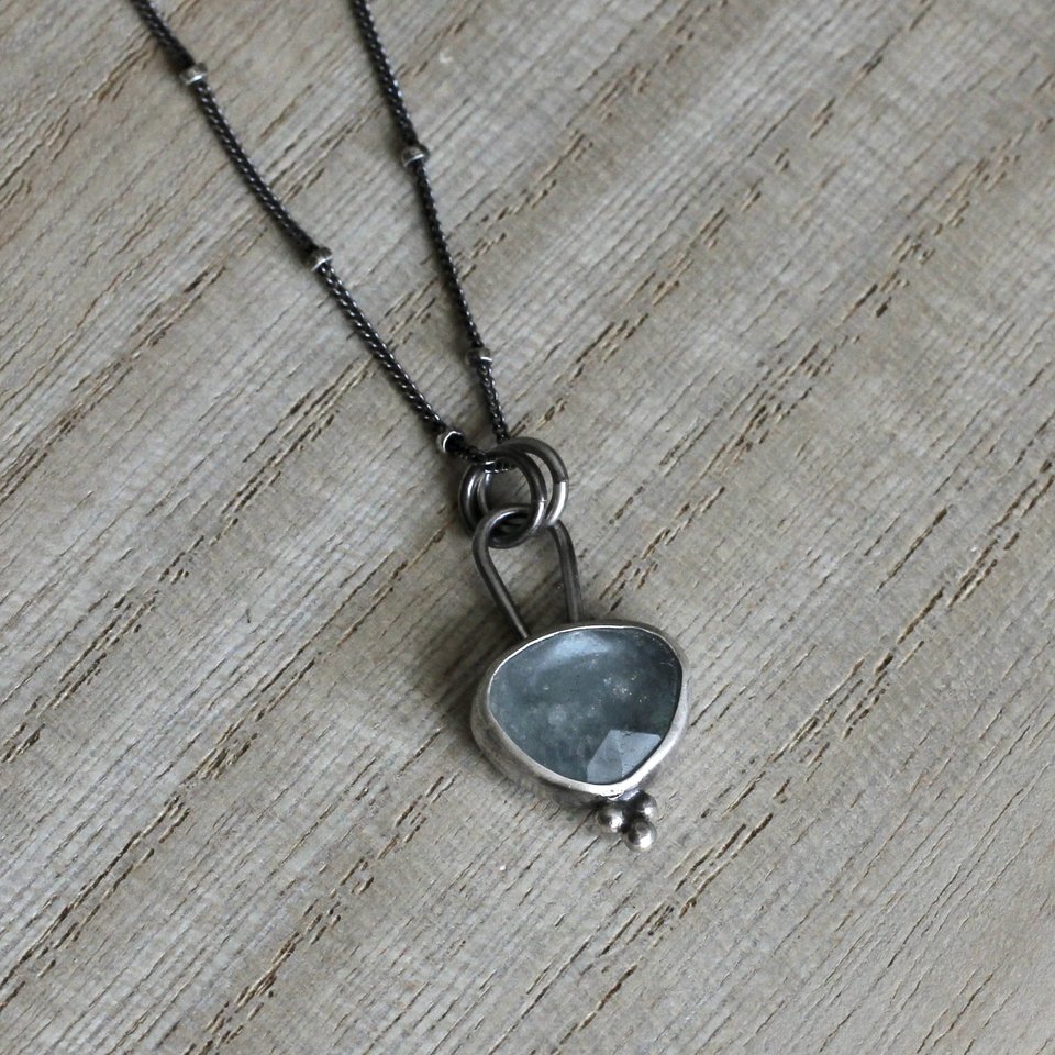 Aquamarine and Sterling Silver Necklace