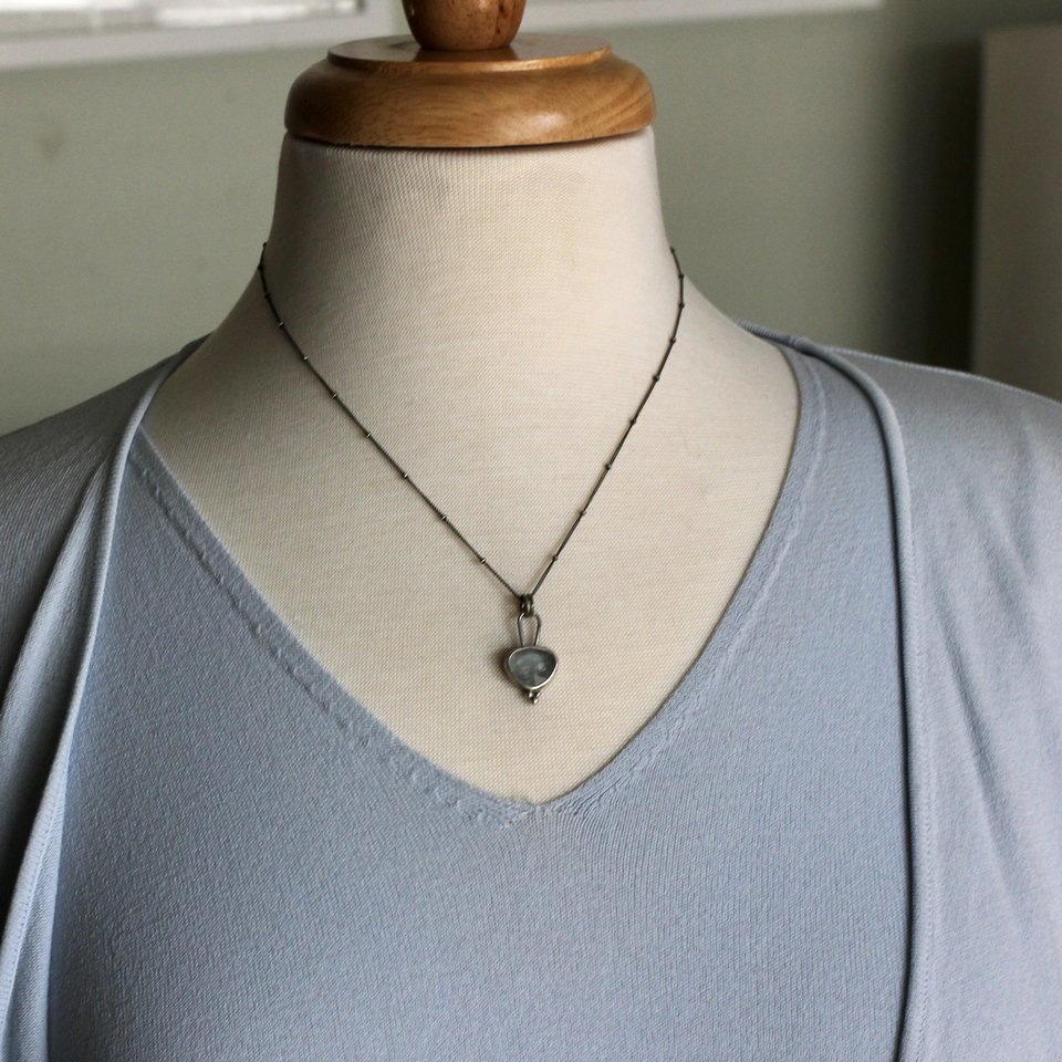 Aquamarine and Sterling Silver Necklace