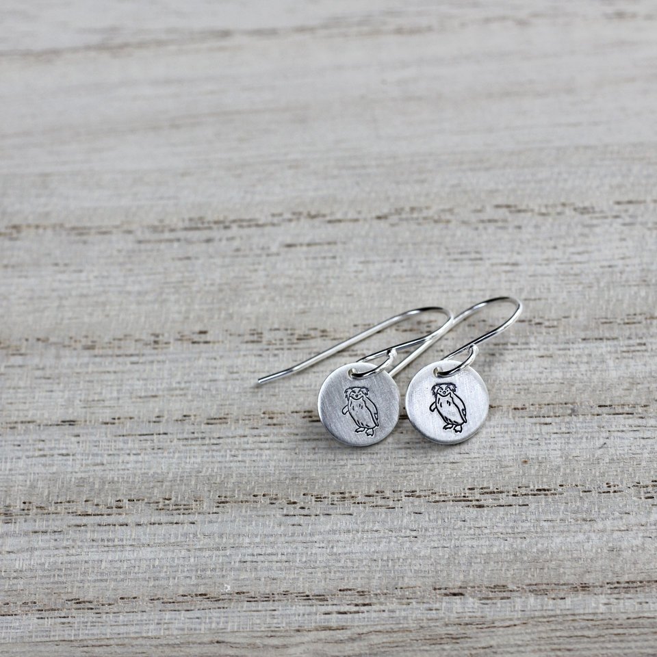 Tiny Sterling Silver Penguin Earrings
