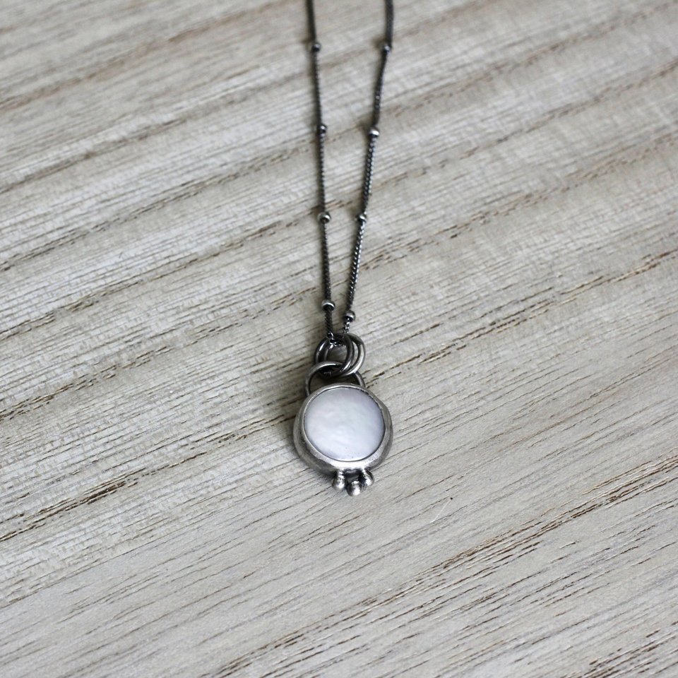 Delicate Coin Pearl and Sterling Silver Necklace