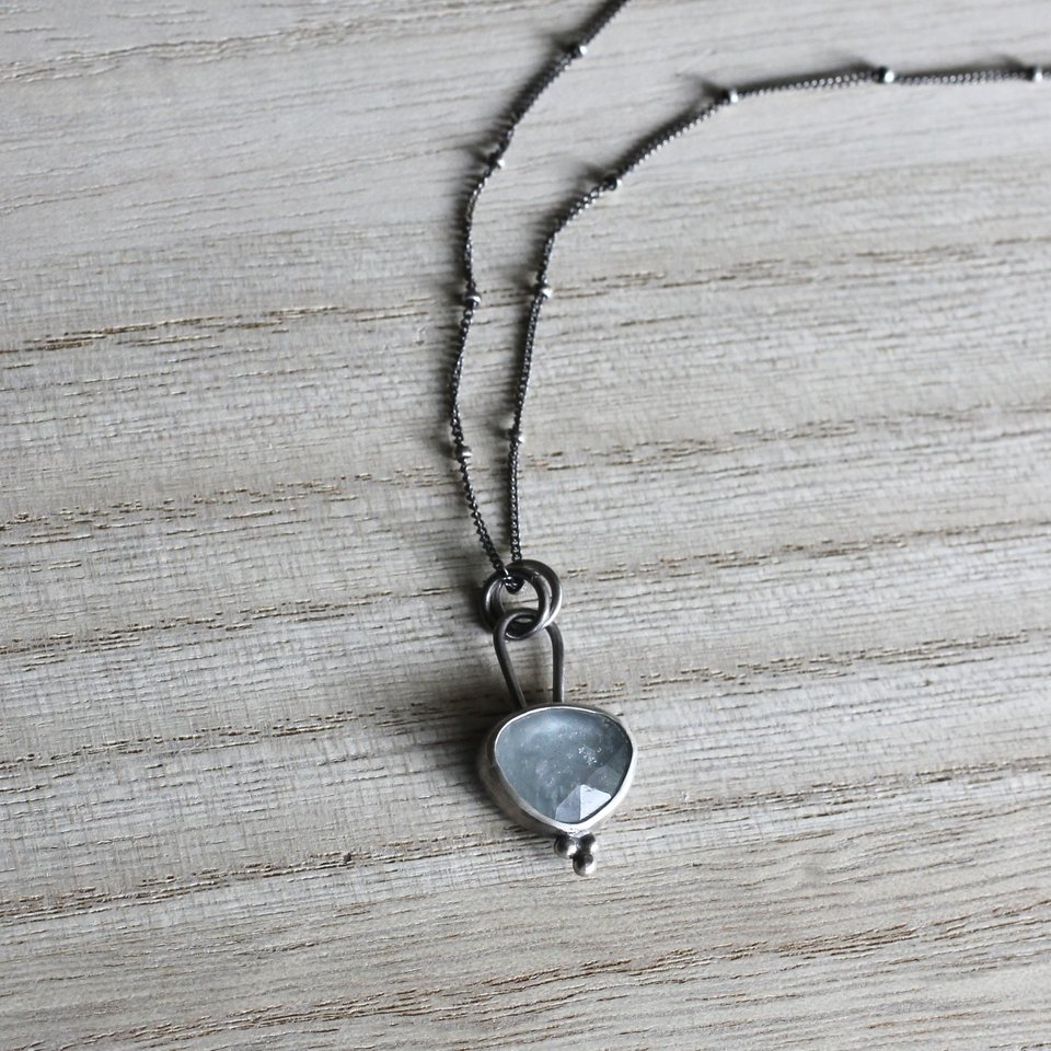 Aquamarine and Sterling Silver Necklace