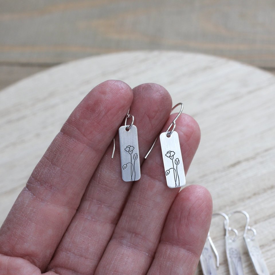 Sterling Silver Flower Earrings