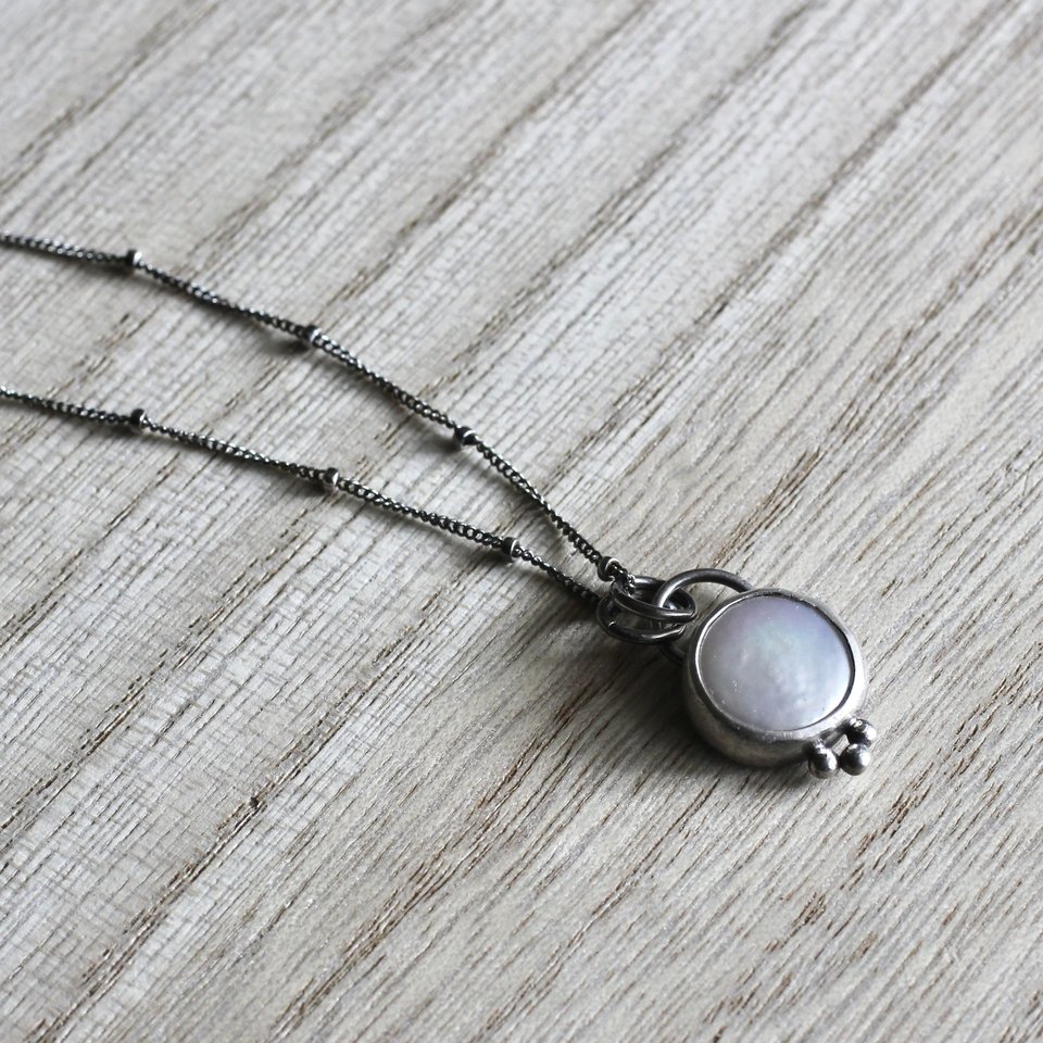Delicate Coin Pearl and Sterling Silver Necklace