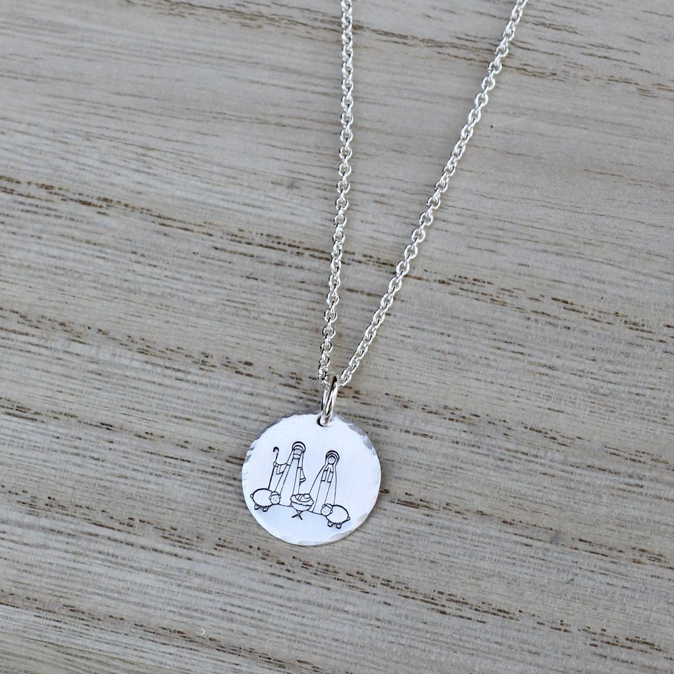 Sterling Silver Nativity Necklace