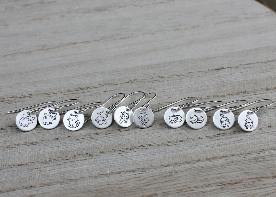 Little Flower Animal Earrings in Sterling Silver