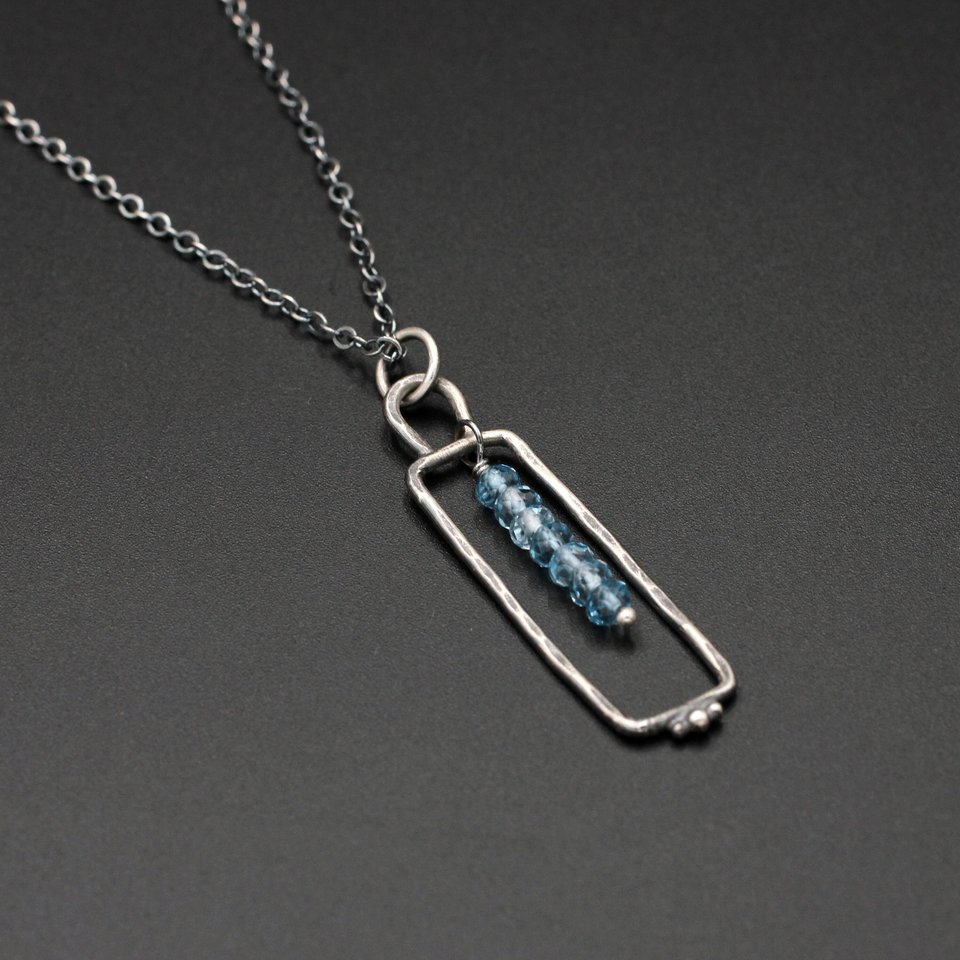 London Blue Topaz and Sterling Silver Necklace