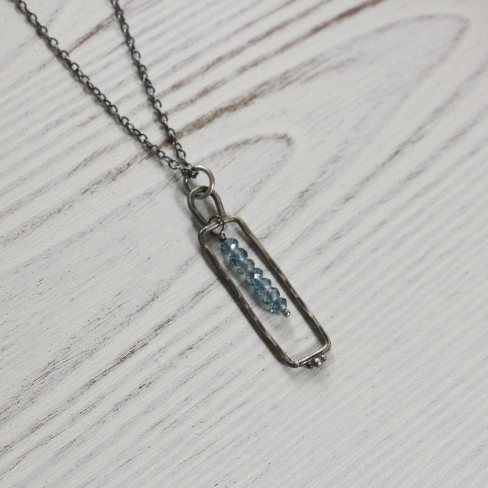 London Blue Topaz and Sterling Silver Necklace