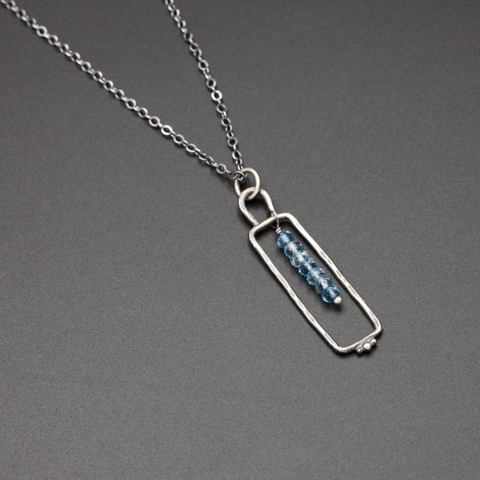 London Blue Topaz and Sterling Silver Necklace