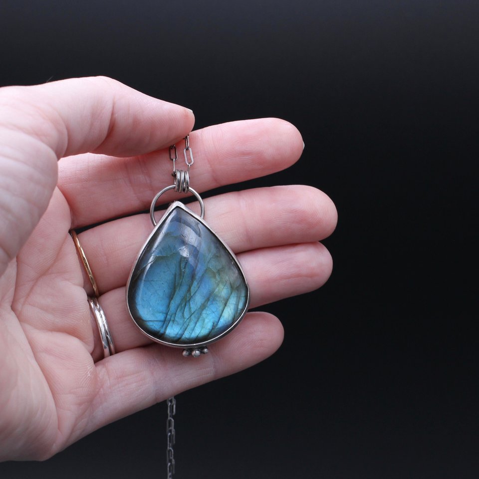 Labradorite and Sterling Silver Necklace