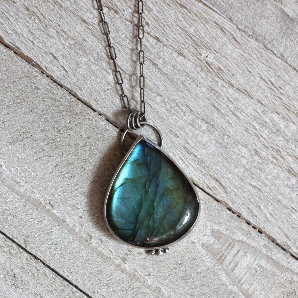 Labradorite and Sterling Silver Necklace