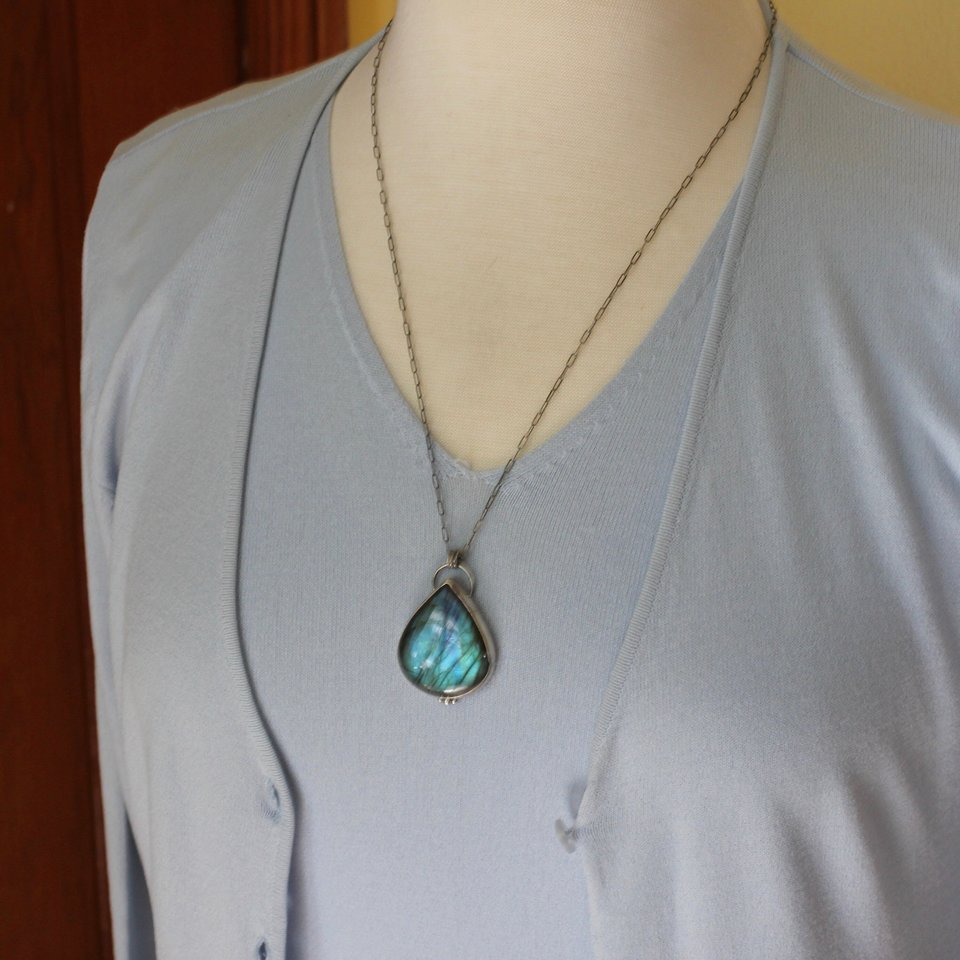 Labradorite and Sterling Silver Necklace