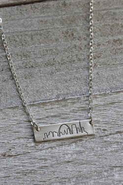St. Louis Skyline Necklace, Bar Necklace in Sterling Silver