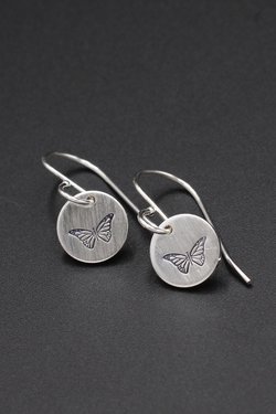 Tiny Sterling Silver Butterfly Earrings