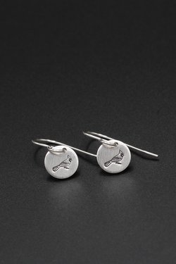 Tiny Sterling Silver Cardinal Earrings