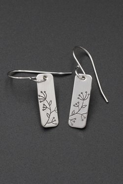 Queen Anne's Lace Flower Earrings in Sterling Silver