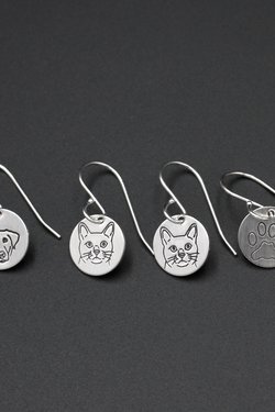 Small Sterling Silver Pet Earrings