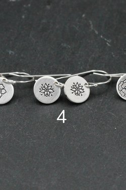 Itty Bitty Flower Earrings, Sterling Silver Light Weight Earrings, Hand Stamped, Earrings For Girls, For Women