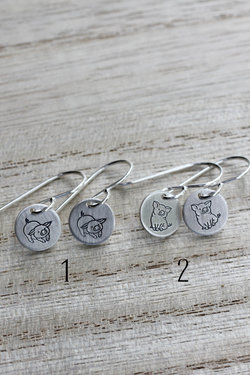 Tiny Sterling Silver Pig Earrings